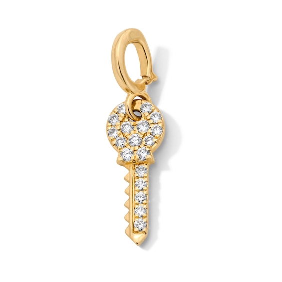 1/5 CT. T.w. Certified Lab-Grown Diamond Key Necklace Charm in 10K Gold (F/Vs2)