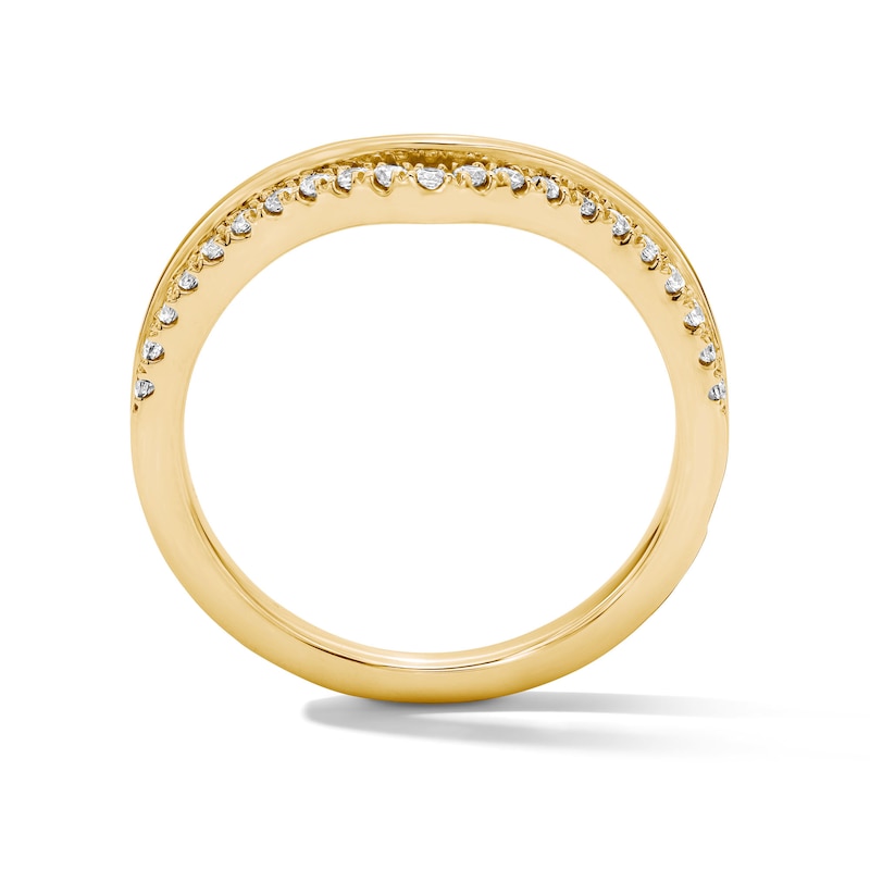 Main Image 4 of 1/6 CT. T.W. Lab-Grown Diamond Chevron Anniversary Band in 14K Gold (F/VS2)