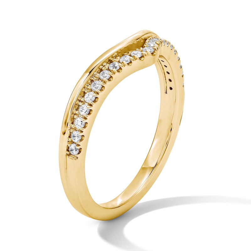 Main Image 6 of 1/6 CT. T.W. Lab-Grown Diamond Chevron Anniversary Band in 14K Gold (F/VS2)