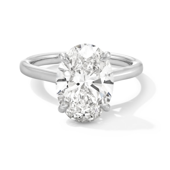 3 CT. T.w. Oval Certified Lab-Grown Diamond Solitaire Engagement Ring in Platinum (F/Vs2)