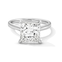 4 CT. T.W. Princess-Cut Certified Lab-Grown Diamond Solitaire Engagement Ring in Platinum (F/VS2)