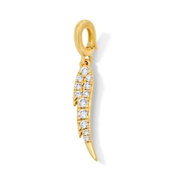 1/6 CT. T.W. Certified Lab-Grown Diamond Feather Necklace Charm in 10K Gold (F/VS2)