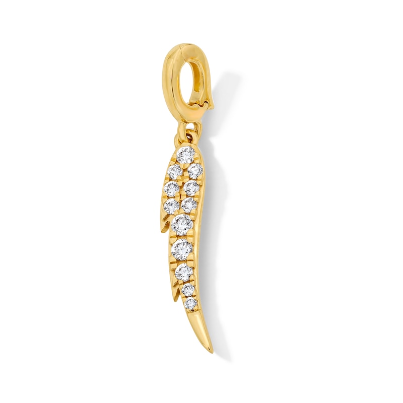 Main Image 1 of 1/6 CT. T.W. Certified Lab-Grown Diamond Feather Necklace Charm in 10K Gold (F/VS2)