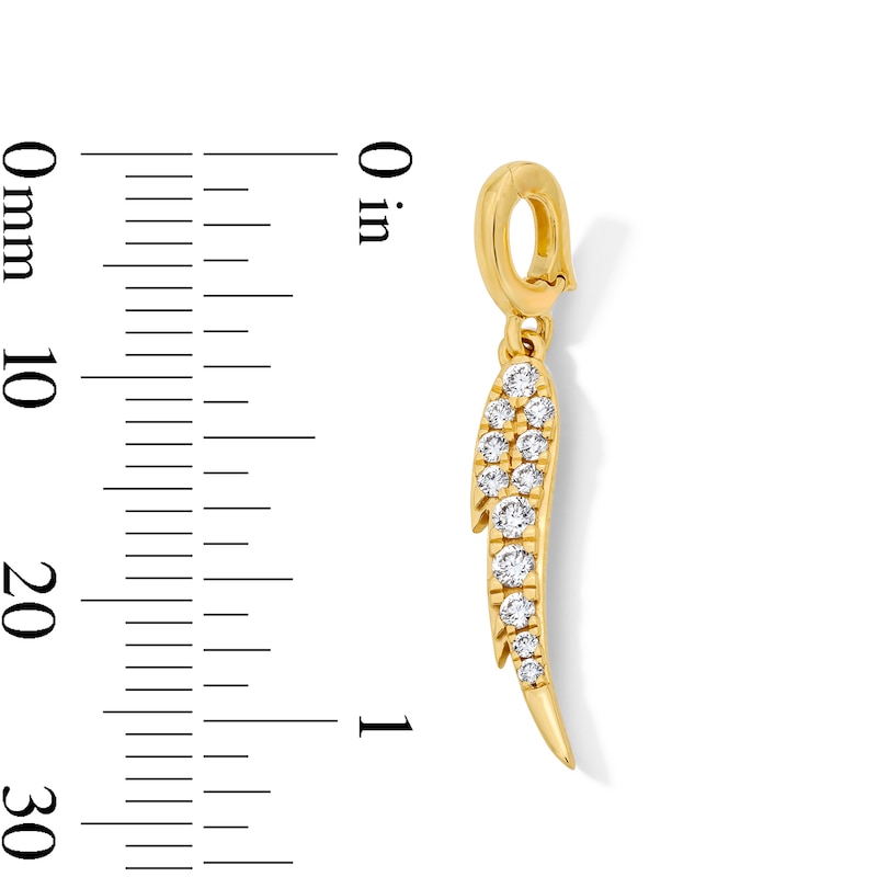 Main Image 3 of 1/6 CT. T.W. Certified Lab-Grown Diamond Feather Necklace Charm in 10K Gold (F/VS2)