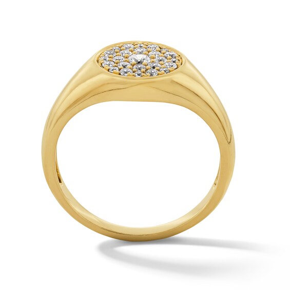 Shooting Star 1/3 CT. T.w. Certified Lab-Grown Diamond Circle Signet Ring in 10K Gold (F/Vs2)