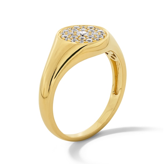 Shooting Star 1/3 CT. T.w. Certified Lab-Grown Diamond Circle Signet Ring in 10K Gold (F/Vs2)