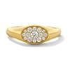 Thumbnail Image 1 of Shooting Star 1/3 CT. T.W. Certified Lab-Grown Diamond Oval Signet Ring in 10K Gold (F/VS2)