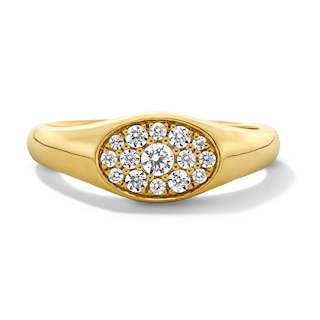 1/3 CT. T.W. Lab-Grown Diamond Oval Signet Ring in 10K Gold (F/VS2)