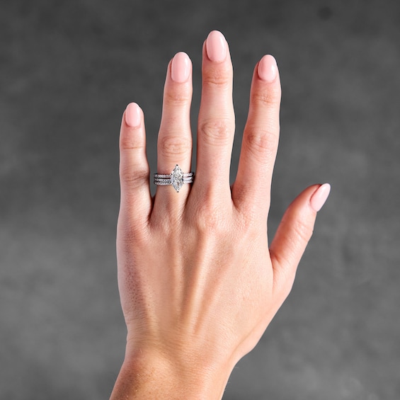 3 CT. T.w. Marquise-Cut Certified Lab-Grown Diamond Bridal Set in 14K White Gold (F/Vs2)