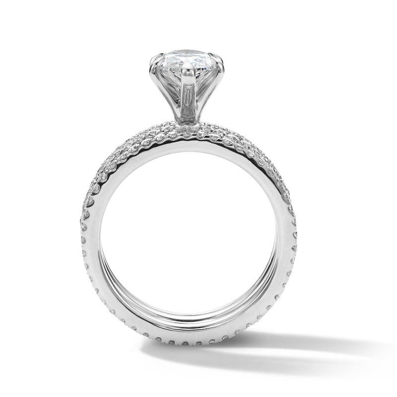 Main Image 3 of 3 CT. T.W. Marquise-Cut Certified Lab-Grown Diamond Bridal Set in 14K White Gold (F/VS2)