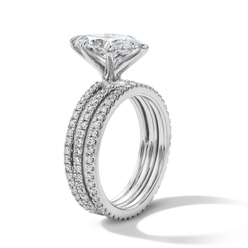 Main Image 5 of 3 CT. T.W. Marquise-Cut Certified Lab-Grown Diamond Bridal Set in 14K White Gold (F/VS2)