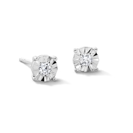 1/8 CT. T.W. Certified Lab-Grown Diamond Solitaire Stud Earrings in Sterling Silver (I/SI2)