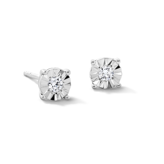 1/8 CT. T.w. Certified Lab-Grown Diamond Solitaire Stud Earrings in Sterling Silver (I/Si2)
