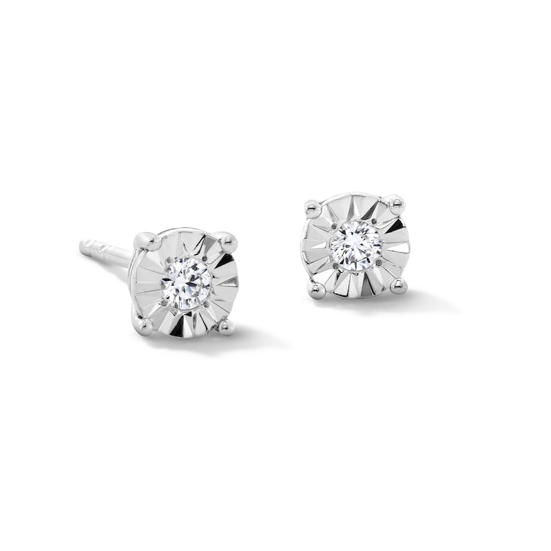 Main Image 1 of 1/8 CT. T.W. Certified Lab-Grown Diamond Solitaire Stud Earrings in Sterling Silver (I/SI2)