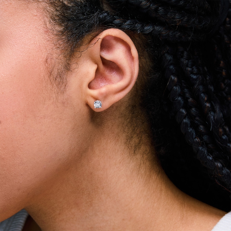 Main Image 2 of 1/8 CT. T.W. Certified Lab-Grown Diamond Solitaire Stud Earrings in Sterling Silver (I/SI2)