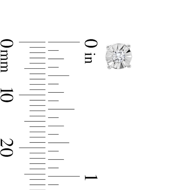 Main Image 3 of 1/8 CT. T.W. Certified Lab-Grown Diamond Solitaire Stud Earrings in Sterling Silver (I/SI2)