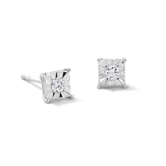 1/8 CT. T.w. Certified Lab-Grown Diamond Square Stud Earrings in Sterling Silver (I/Si2)