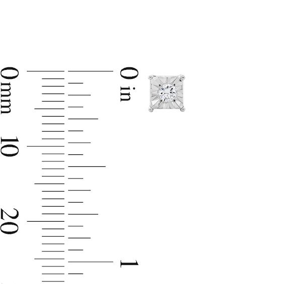 1/8 CT. T.w. Certified Lab-Grown Diamond Square Stud Earrings in Sterling Silver (I/Si2)