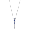 Thumbnail Image 1 of Blue Lab-Created Sapphire Journey Necklace in Sterling Silver
