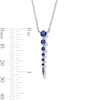 Thumbnail Image 2 of Blue Lab-Created Sapphire Journey Necklace in Sterling Silver