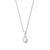 Thumbnail Image 1 of Oval Lab-Created Opal and Lab-Grown Diamond Accent Pendant in Sterling Silver (F/VS2)
