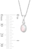 Thumbnail Image 2 of Oval Lab-Created Opal and Lab-Grown Diamond Accent Pendant in Sterling Silver (F/VS2)