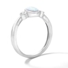Thumbnail Image 3 of Oval Lab-Created Opal and 1/15 CT. T.W. Lab-Grown Diamond Ring in Sterling Silver (F/VS2)