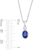 Thumbnail Image 2 of Oval Blue Lab-Created Sapphire and Lab-Grown Diamond Accent Pendant in Sterling Silver (F/VS2)