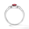 Thumbnail Image 3 of Oval Lab-Created Ruby and 1/15 CT. T.W. Lab-Grown Diamond Ring in Sterling Silver (F/VS2)