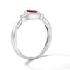 Thumbnail Image 4 of Oval Lab-Created Ruby and 1/15 CT. T.W. Lab-Grown Diamond Ring in Sterling Silver (F/VS2)