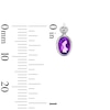 Thumbnail Image 2 of Oval Amethyst and 1/20 CT. T.W. Lab-Grown Diamond Earrings in Sterling Silver (F/VS2)