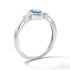 Thumbnail Image 3 of Oval Swiss Blue Topaz and 1/15 CT. T.W. Lab-Grown Diamond Ring in Sterling Silver (F/VS2)
