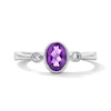 Thumbnail Image 1 of Oval Amethyst and 1/15 CT. T.W. Lab-Grown Diamond Ring in Sterling Silver (F/VS2)