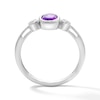 Thumbnail Image 2 of Oval Amethyst and 1/15 CT. T.W. Lab-Grown Diamond Ring in Sterling Silver (F/VS2)