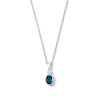 Thumbnail Image 1 of Oval Lab-Created Emerald and Lab-Grown Diamond Accent Pendant in Sterling Silver (F/VS2)