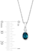 Thumbnail Image 2 of Oval Lab-Created Emerald and Lab-Grown Diamond Accent Pendant in Sterling Silver (F/VS2)