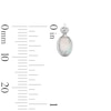 Thumbnail Image 3 of Oval Lab-Created Opal and 1/20 CT. T.W. Lab-Grown Diamond Earrings in Sterling Silver (F/VS2)