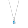 Thumbnail Image 1 of Oval Swiss Blue Topaz and Lab-Grown Diamond Accent Pendant in Sterling Silver (F/VS2)