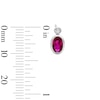 Thumbnail Image 2 of Oval Lab-Created Ruby and 1/20 CT. T.W. Lab-Grown Diamond Earrings in Sterling Silver (F/VS2)