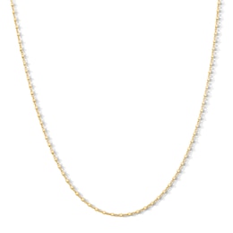 1.05mm Diamond-Cut Cube Bead Station Chain Necklace in Solid 10K Gold - 16"