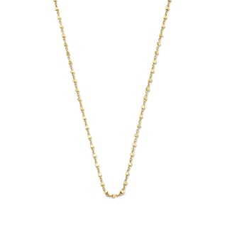 1.05mm Diamond-Cut Cube Bead Station Chain Necklace in Solid 10K Gold - 16"