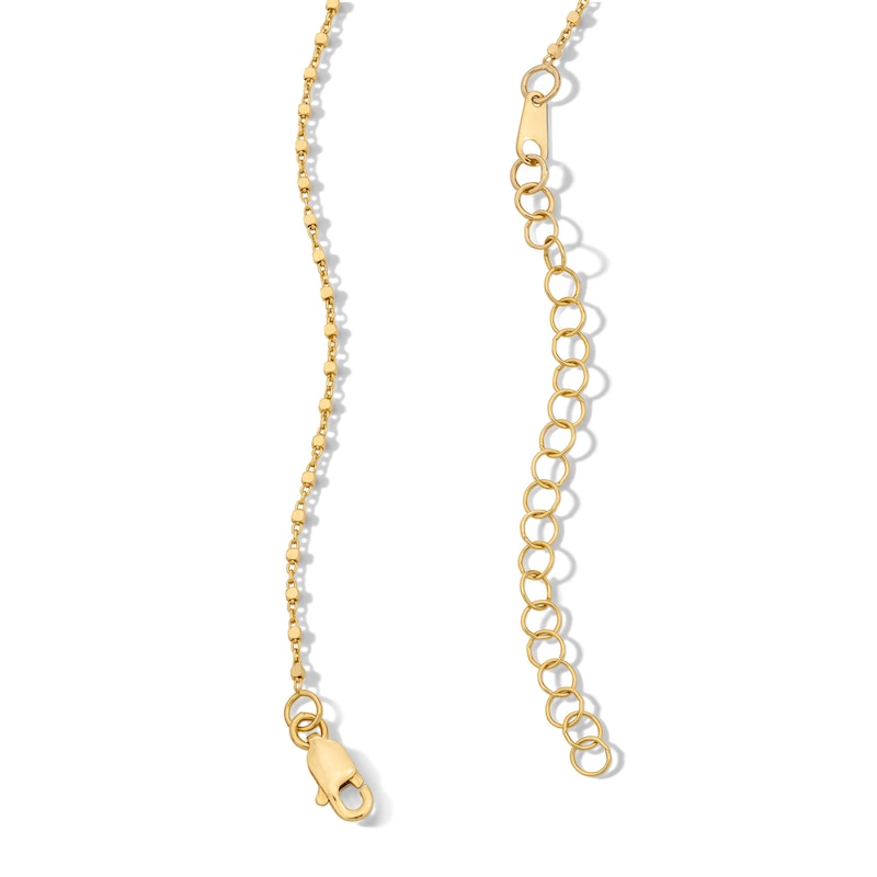 Main Image 2 of 1.05mm Diamond-Cut Cube Bead Station Chain Necklace in Solid 10K Gold - 16"