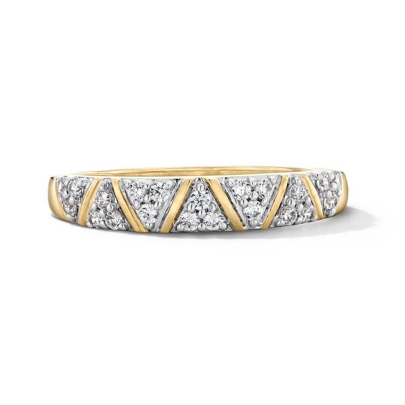 Main Image 1 of 1/4 CT. T.W. Diamond Zig Zag Stackable Band in 10K Gold