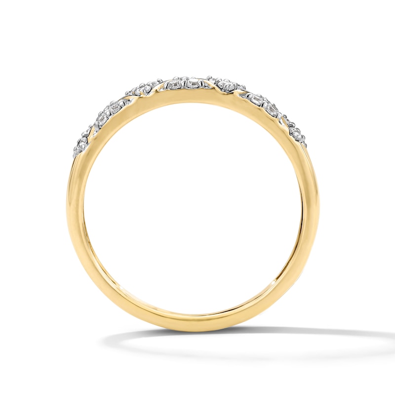 Main Image 3 of 1/4 CT. T.W. Diamond Zig Zag Stackable Band in 10K Gold