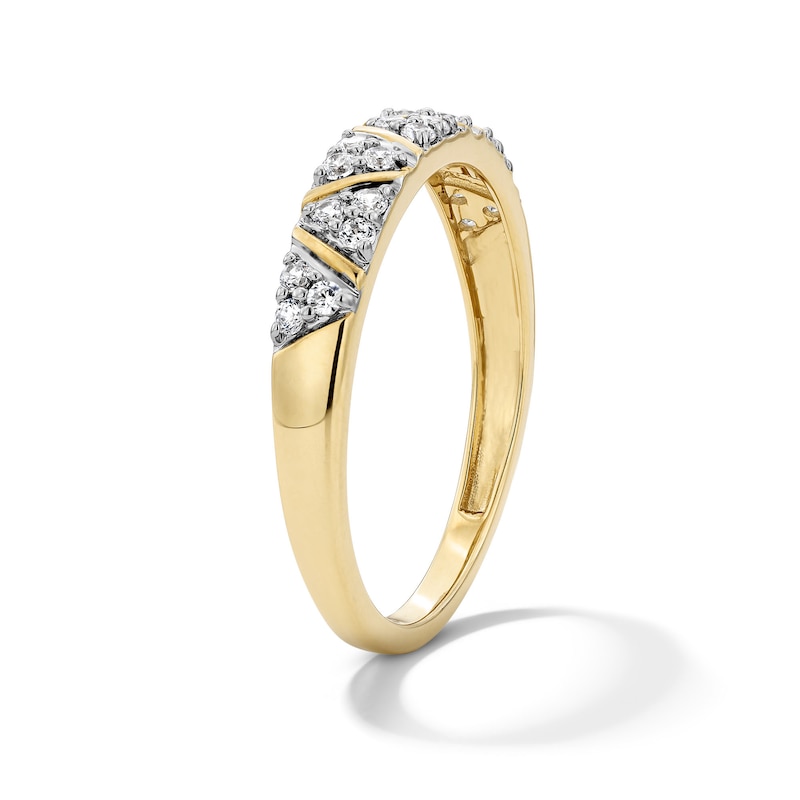 Main Image 5 of 1/4 CT. T.W. Diamond Zig Zag Stackable Band in 10K Gold