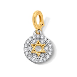 1/4 CT. T.W. Certified Lab-Grown Diamond Star of David Necklace Charm in Sterling Silver and 10K Gold (F/VS2)