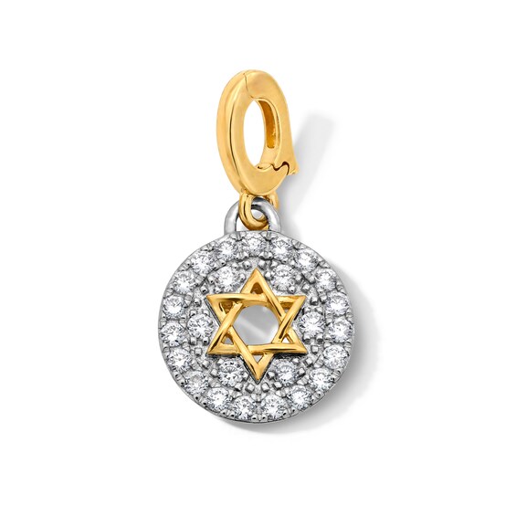 1/4 CT. T.w. Certified Lab-Grown Diamond Star of David Necklace Charm in Sterling Silver and 10K Gold (F/Vs2)