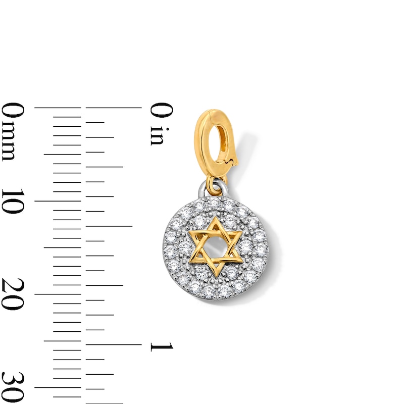 Main Image 3 of 1/4 CT. T.W. Certified Lab-Grown Diamond Star of David Necklace Charm in Sterling Silver and 10K Gold (F/VS2)