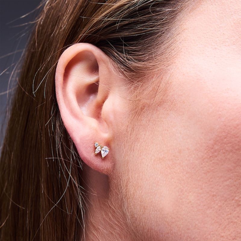 Main Image 2 of 5/8 CT. T.W. Multi-Shape Certified Lab-Grown Diamond Stud Earrings in 10K Gold (F/VS2)