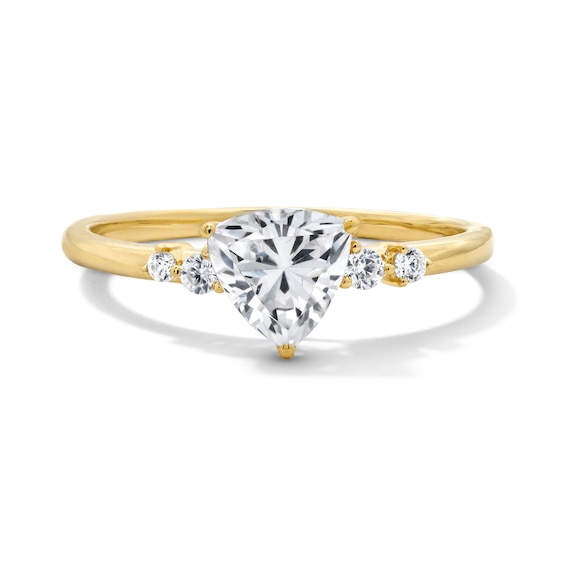 7/8 CT. T.w. Trillion-Cut Certified Lab-Grown Diamond Scatter Ring in 10K Gold (F/Vs2)